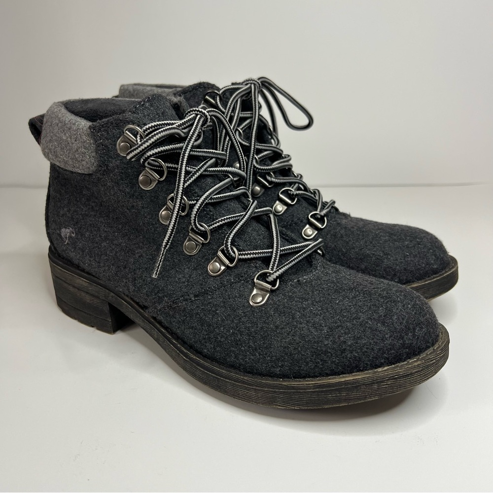 Rocket Dog Pablo Women’s Ankle Boots Size 9 Gray Block Heel Booties Lace Up